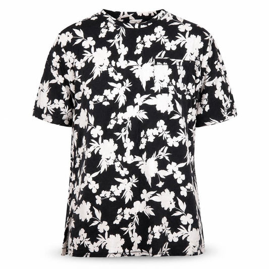 Marks and Spencer Women's Black Floral T-Shirt L