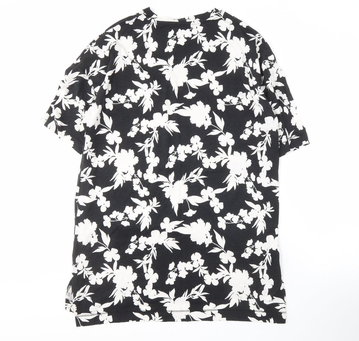 Marks and Spencer Women's Black Floral T-Shirt L
