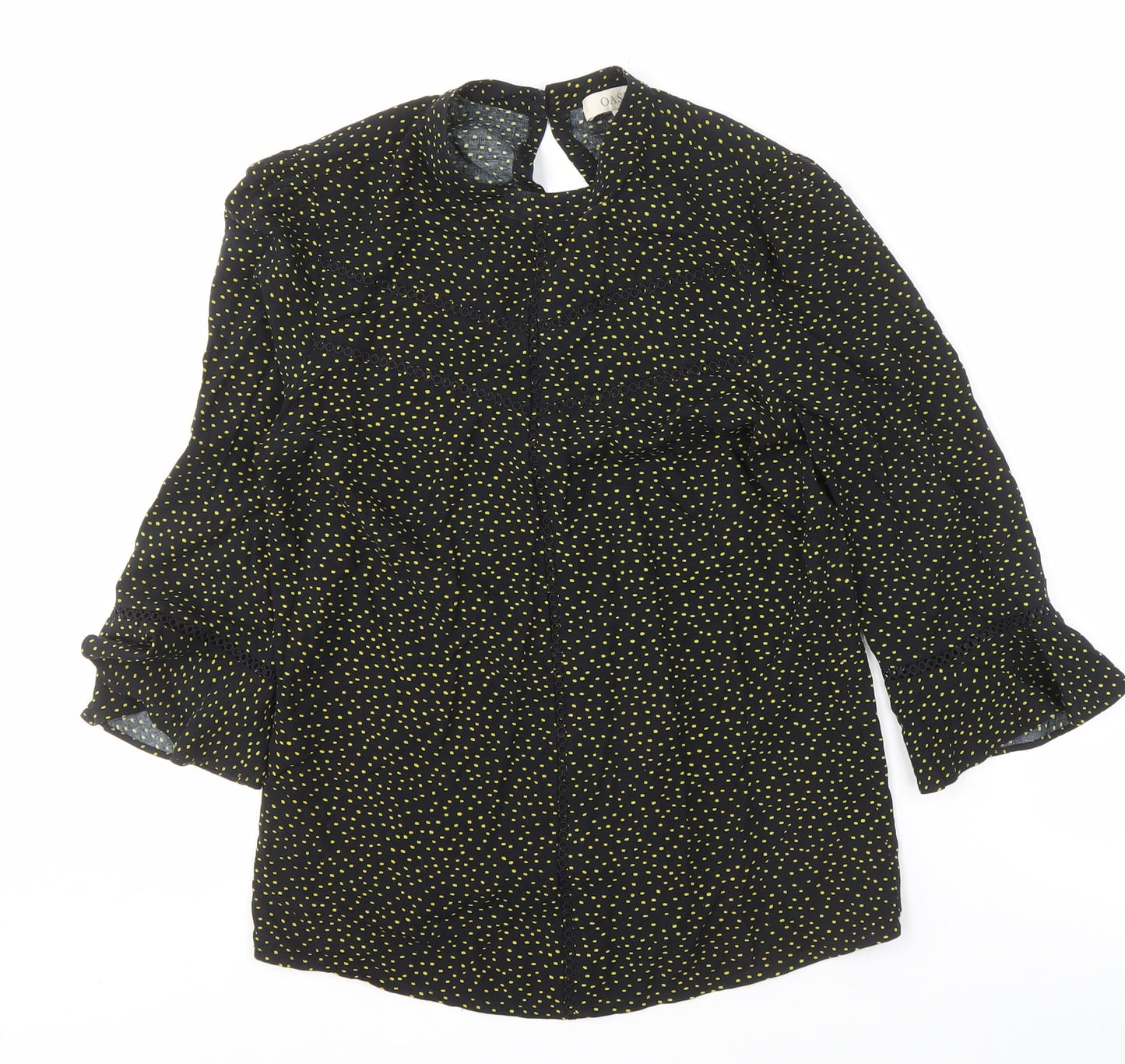 Oasis Women's Black High Neck Blouse, Size 8
