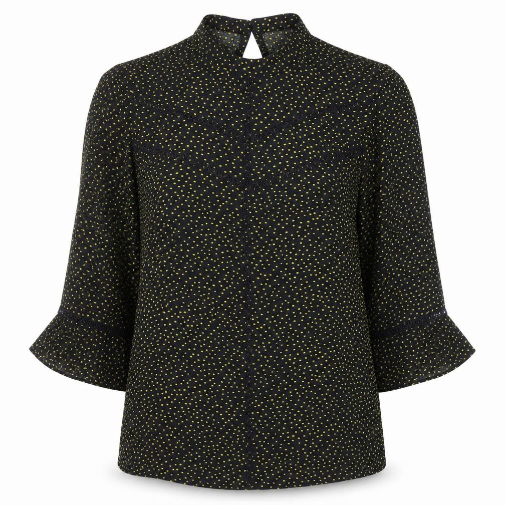 Oasis Women's Black High Neck Blouse, Size 8