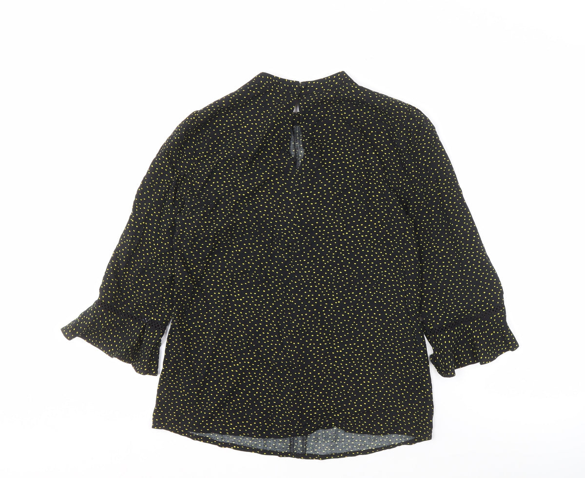 Oasis Women's Black High Neck Blouse, Size 8