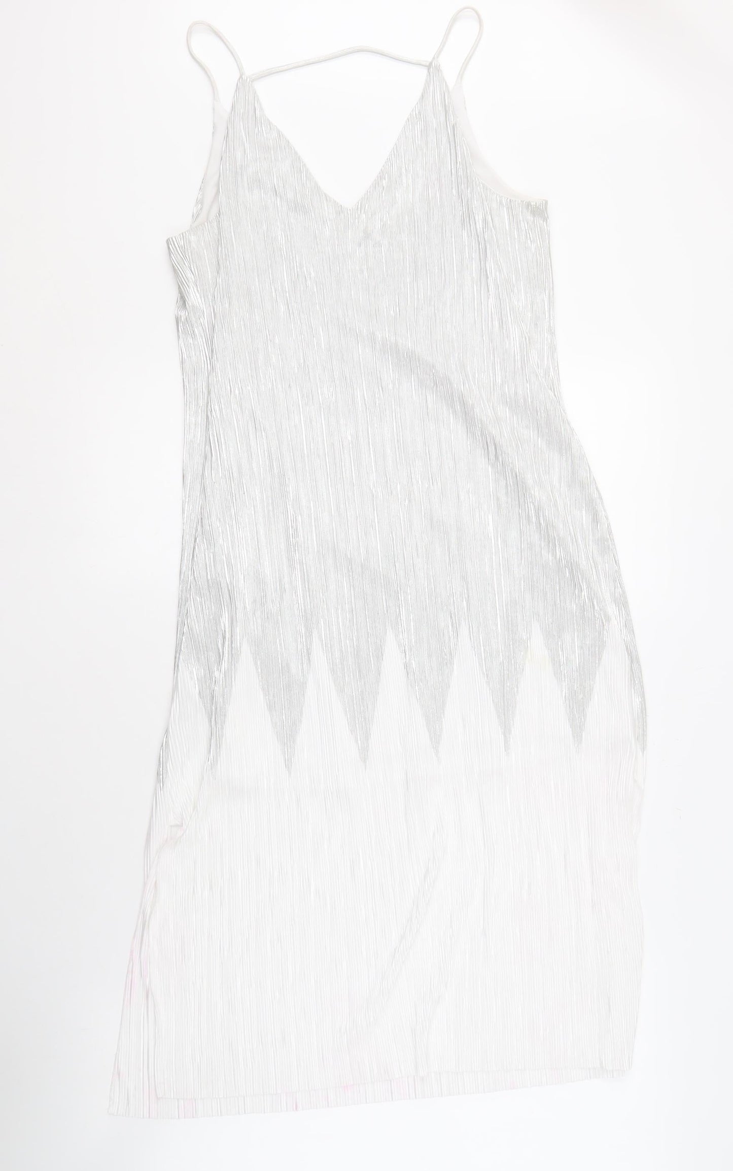 River Island Women’s Silver Slip Dress Size 10