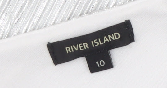 River Island Women’s Silver Slip Dress Size 10