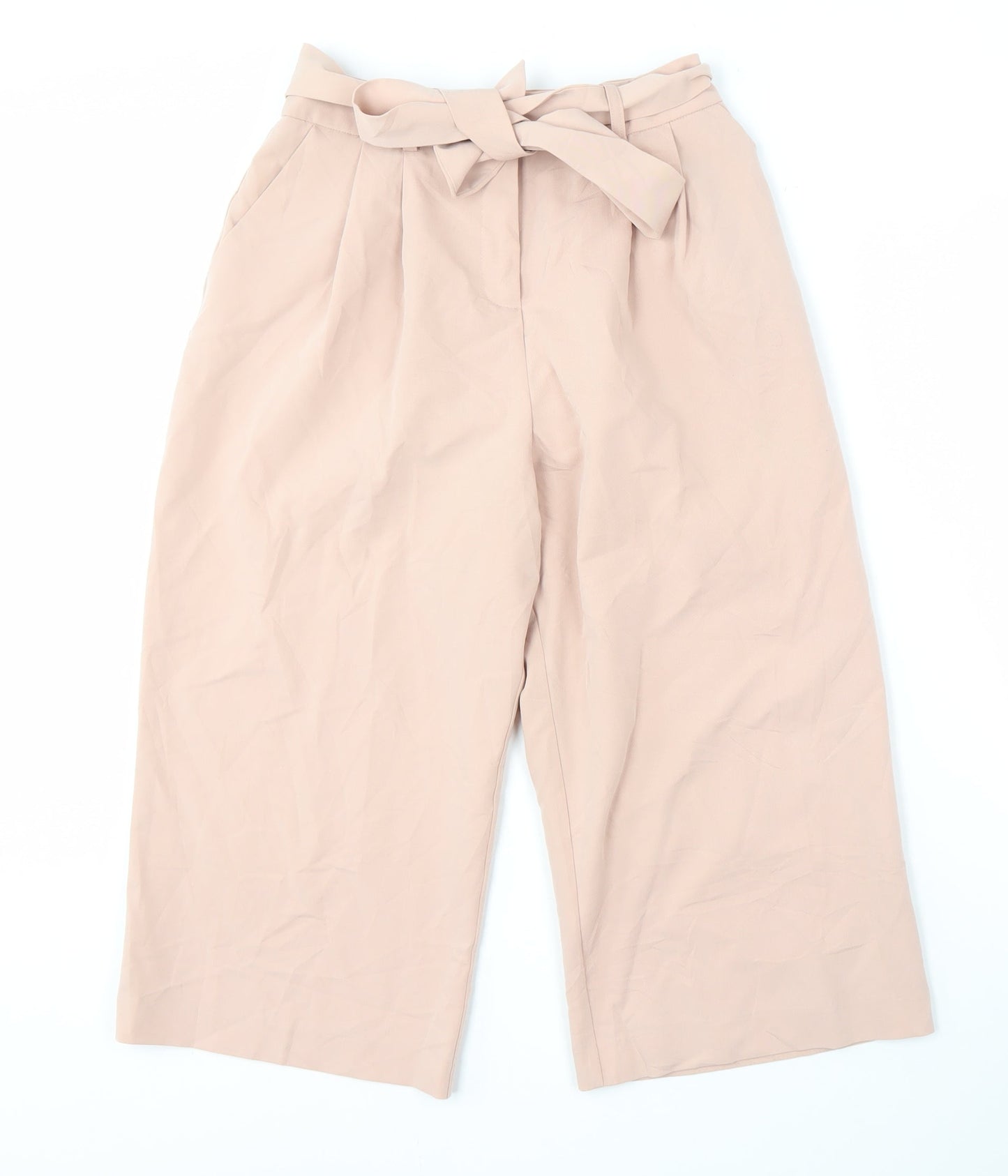 ASOS Women's Beige Wide-Leg Trousers, Size 8