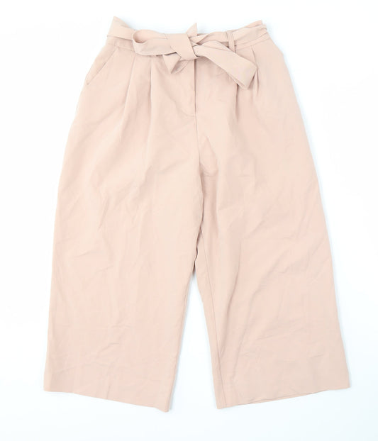 ASOS Women's Beige Wide-Leg Trousers, Size 8