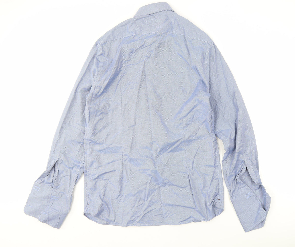 Marks & Spencer Blue Slim Fit Long Sleeve Shirt Men's