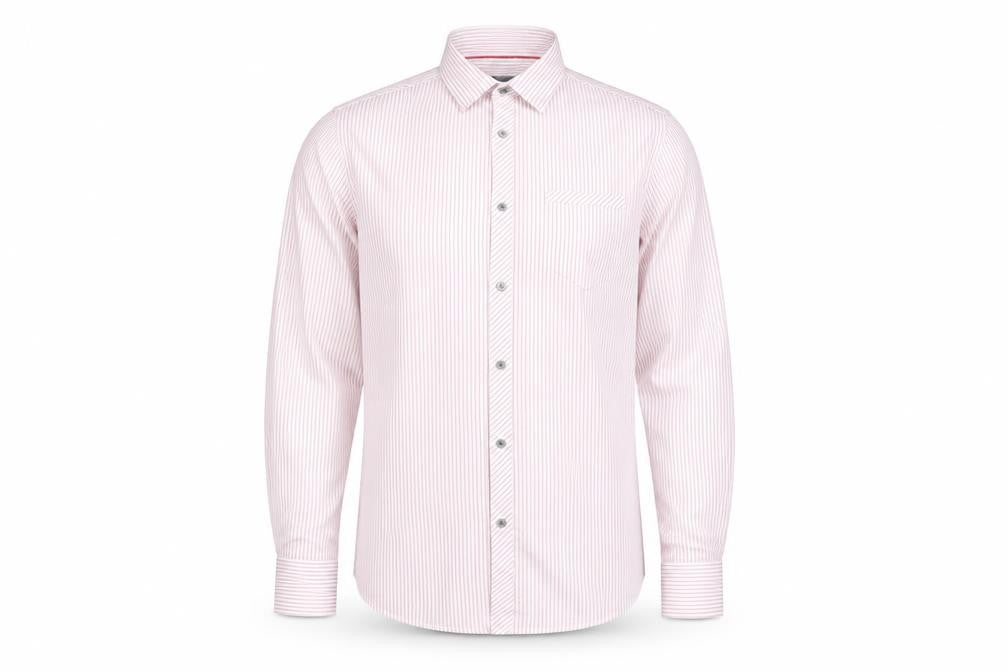Matalan Men's Pink Striped Button-Up Shirt, Size M