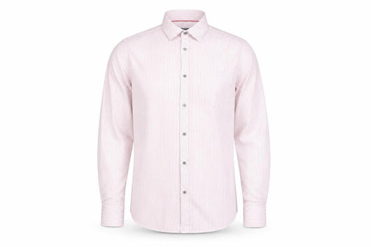 Matalan Men's Pink Striped Button-Up Shirt, Size M