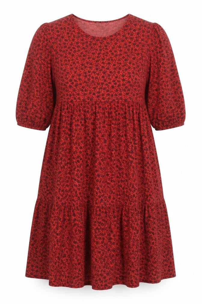Zara Women's Red Floral Dress Size L