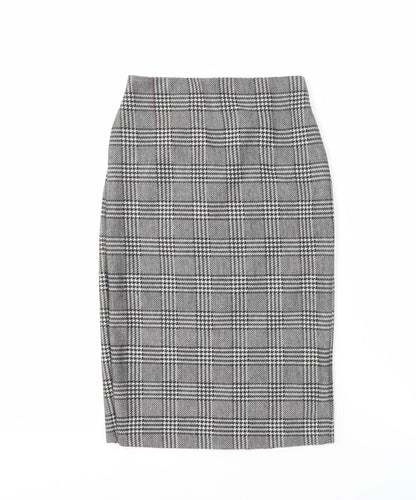 Mango Women's Grey Check Pencil Skirt XS