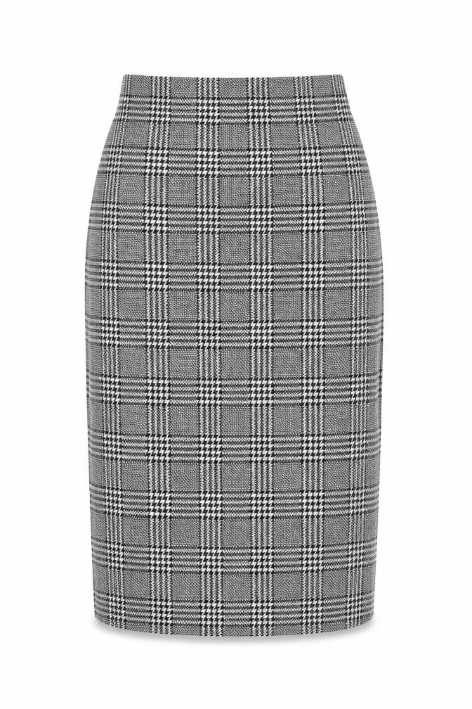 Mango Women's Grey Check Pencil Skirt XS