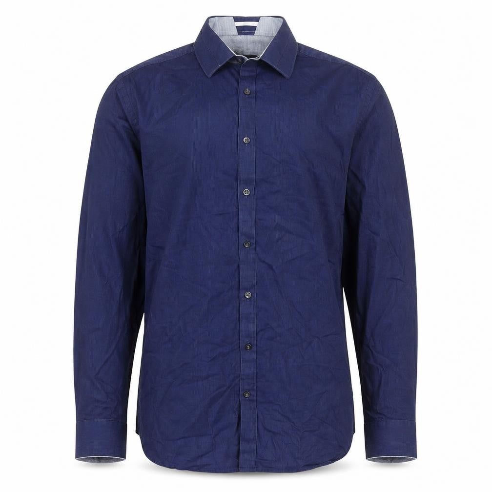 Harry Brown Men's Blue Regular Fit Casual Shirt