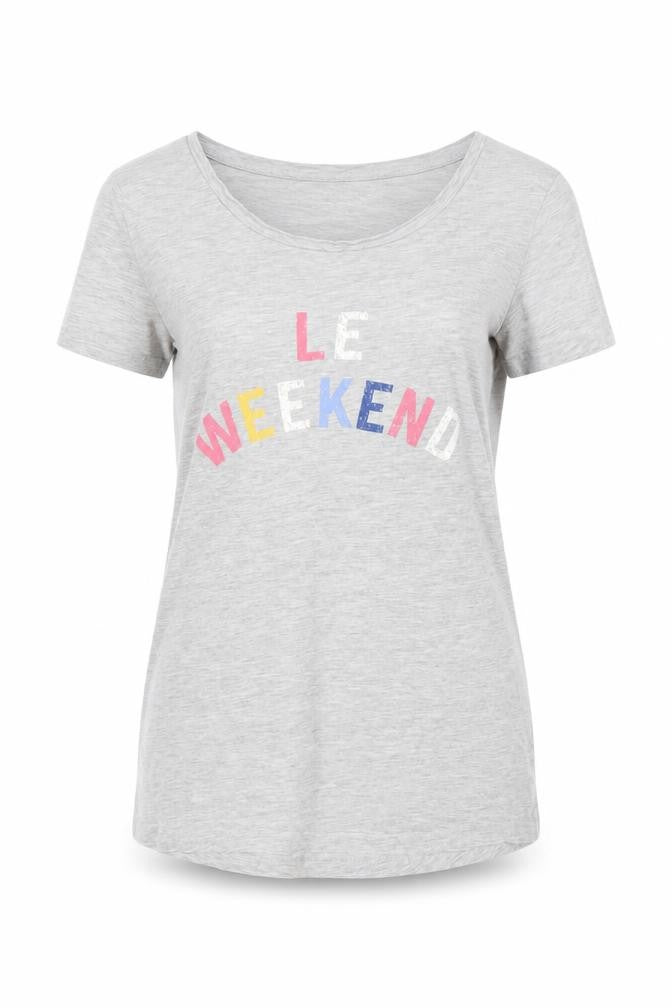 Principles Women Grey Short Sleeve T-Shirt Size 8