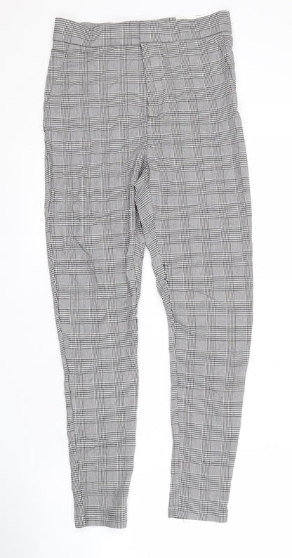 Zara Women's Grey Check Trousers, Size M, Autumn/Winter