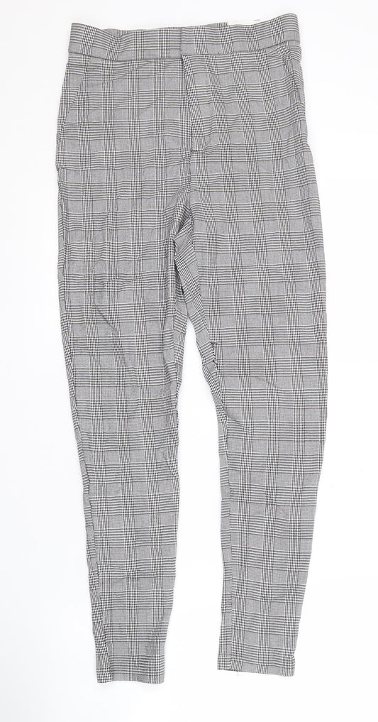 Zara Women's Grey Check Trousers, Size M, Autumn/Winter