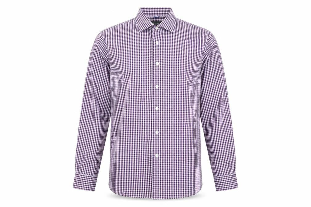 Kenneth Cole Reaction Men's Purple Check Slim Shirt