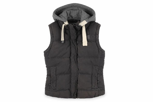 Superdry Women's Black Hooded Puffer Gilet L