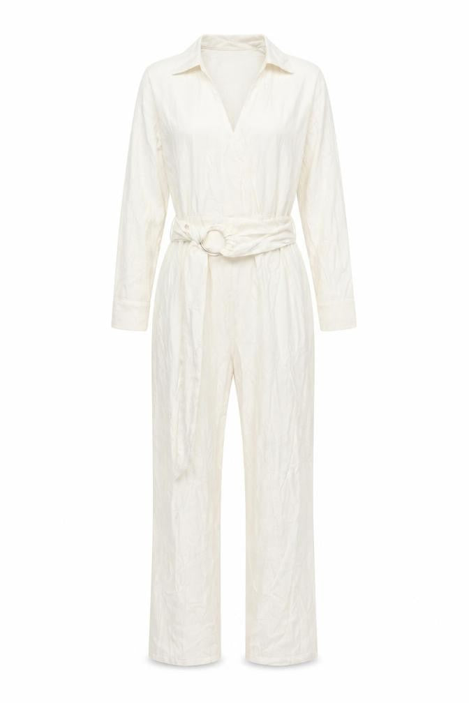 Zara Women's White Collared Jumpsuit XS
