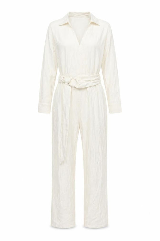 Zara Women's White Collared Jumpsuit XS