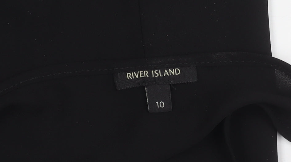 River Island Women's Black Wrap Tank Top Size 10