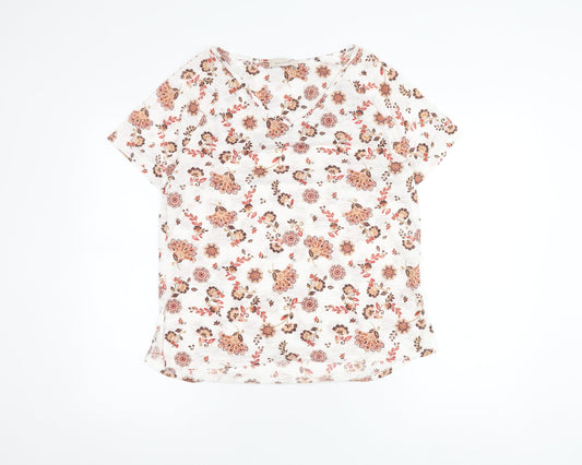 Per Una Women's Ivory Floral V-Neck T-Shirt