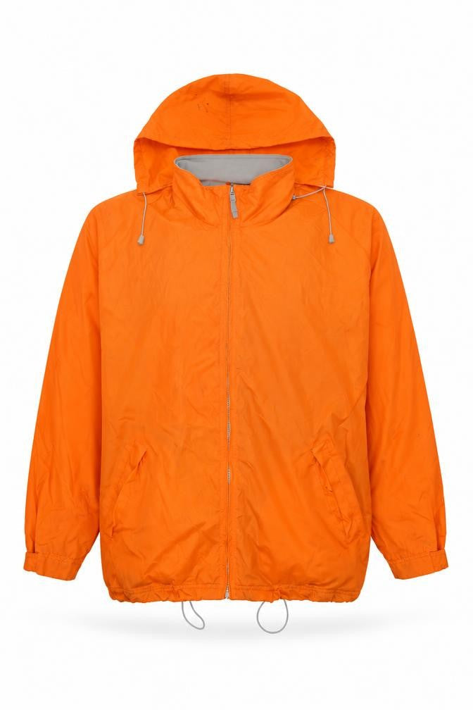 B&C Orange Unisex XL Hooded Windbreaker Jacket