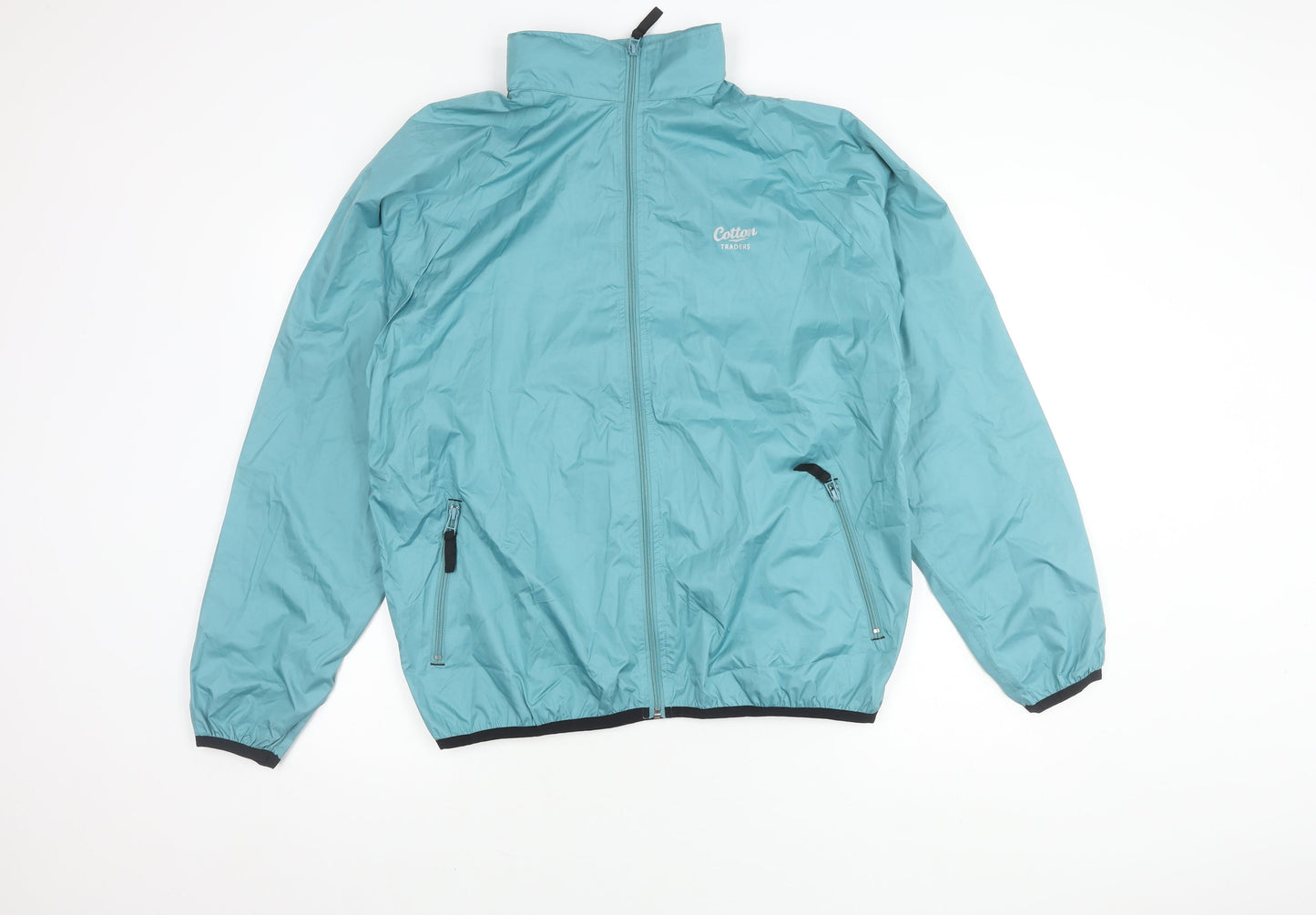 Cotton Traders Unisex Blue Windbreaker Jacket L
