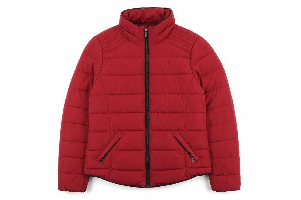 Mango Women's Red Puffer Jacket Medium Casual Style