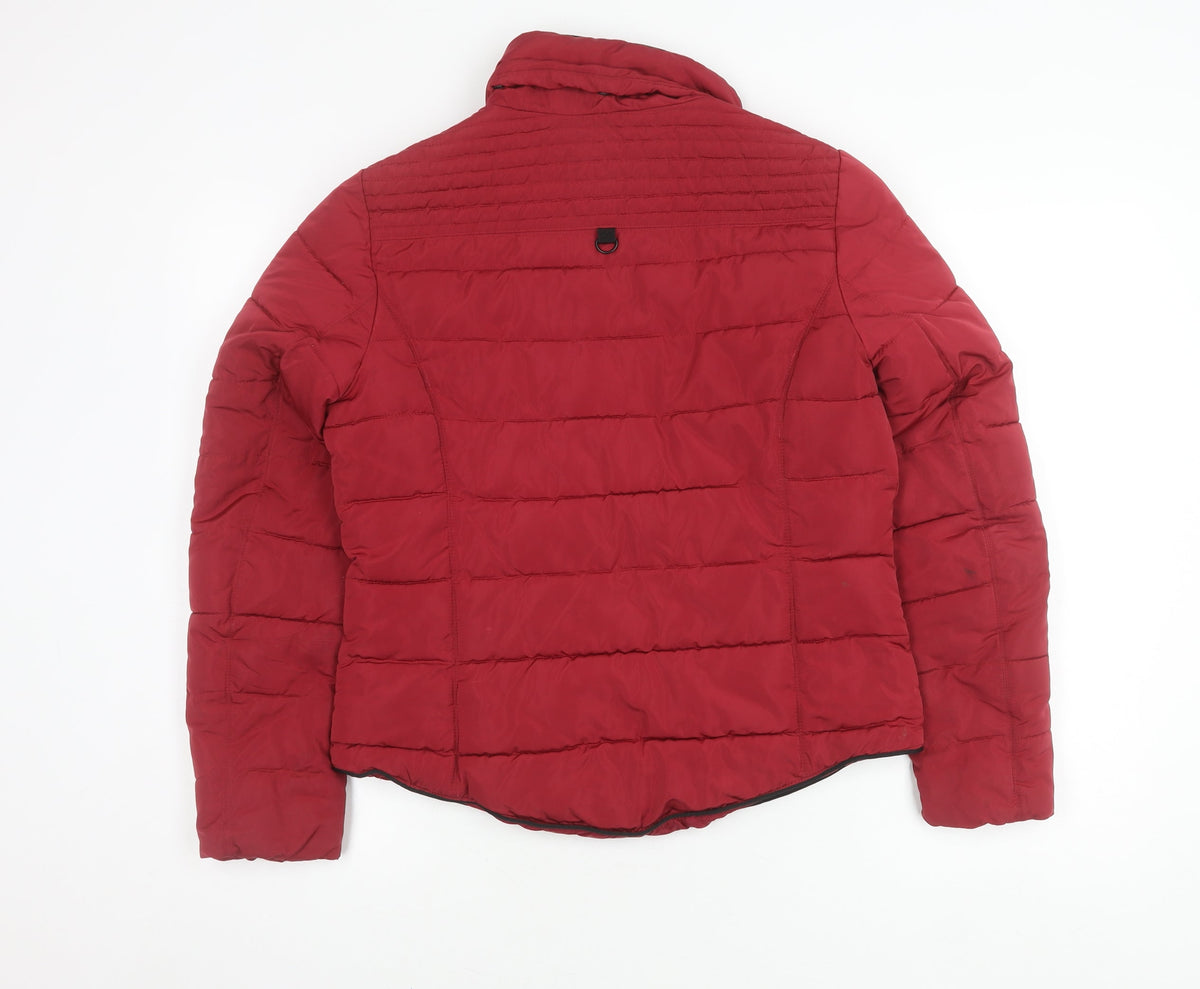 Mango Women's Red Puffer Jacket Medium Casual Style