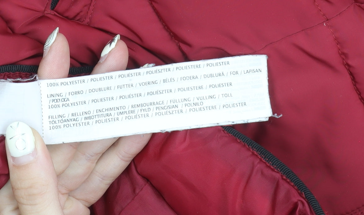 Mango Women's Red Puffer Jacket Medium Casual Style