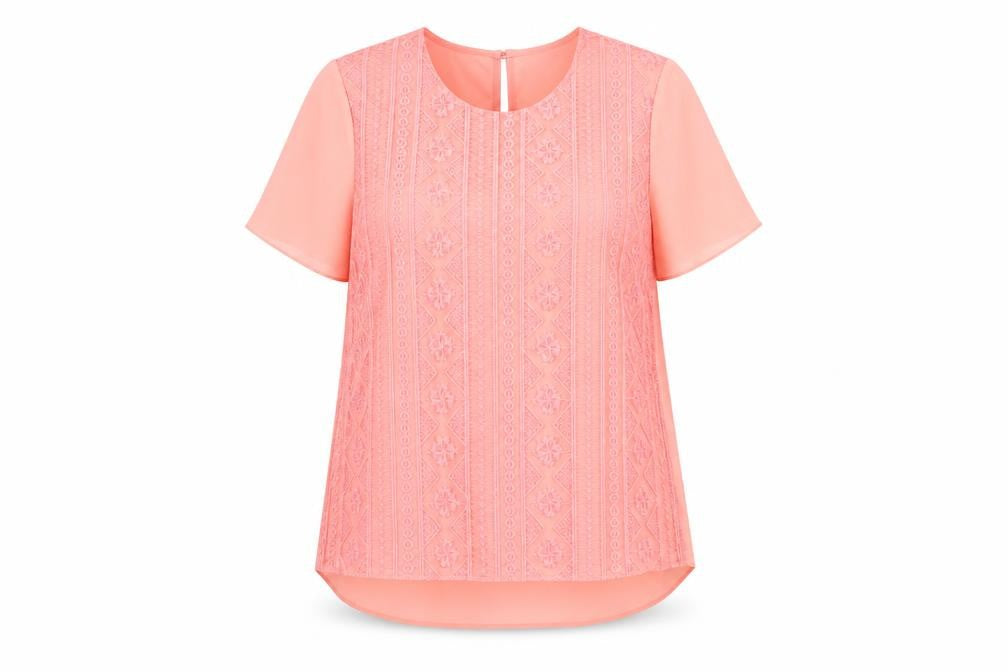 Dorothy Perkins Women Pink Round Neck Top