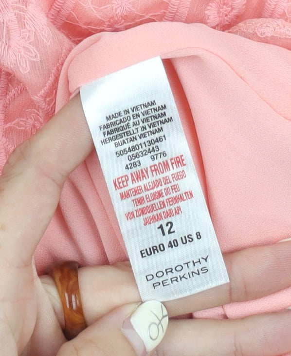 Dorothy Perkins Women Pink Round Neck Top