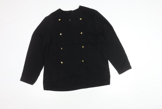 St Michael Women's Black Blouse Size 16 - Classic Style