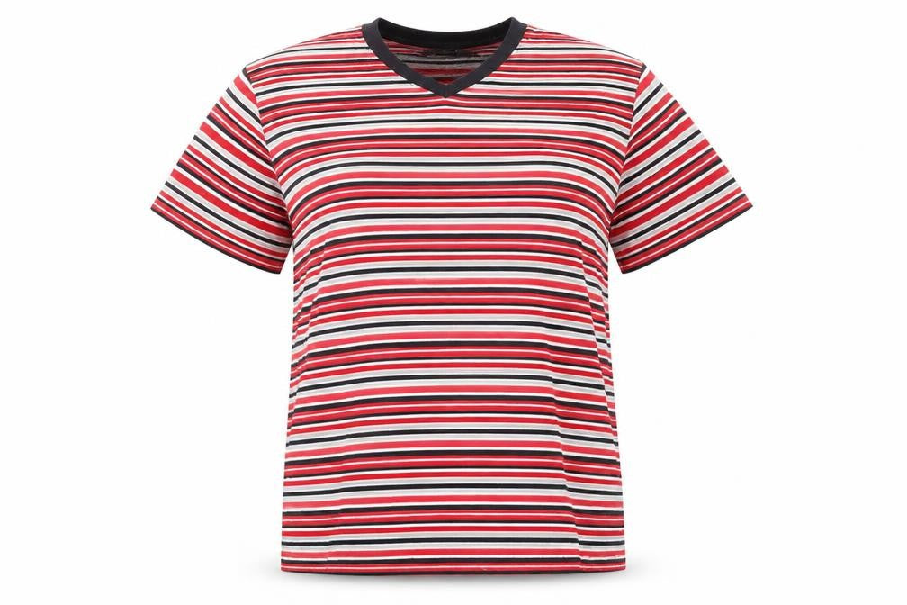 Armando Unisex Multicoloured Striped V-Neck T-Shirt L