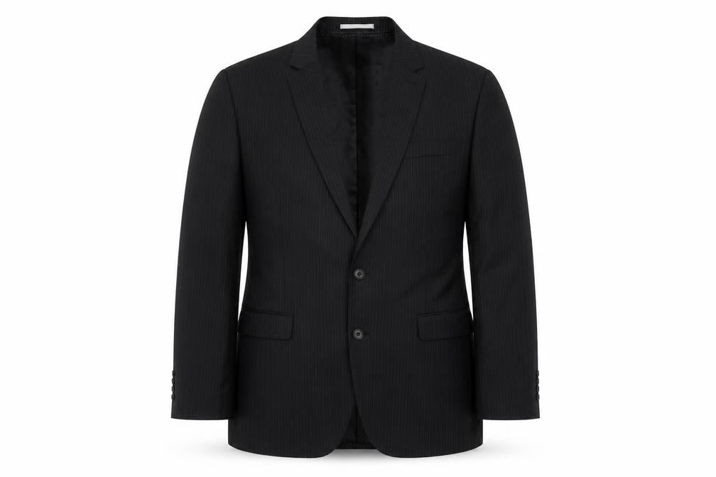 Next Men's Black Striped Blazer 42R - Elegant Style