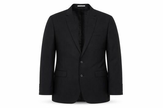 Next Men's Black Striped Blazer 42R - Elegant Style