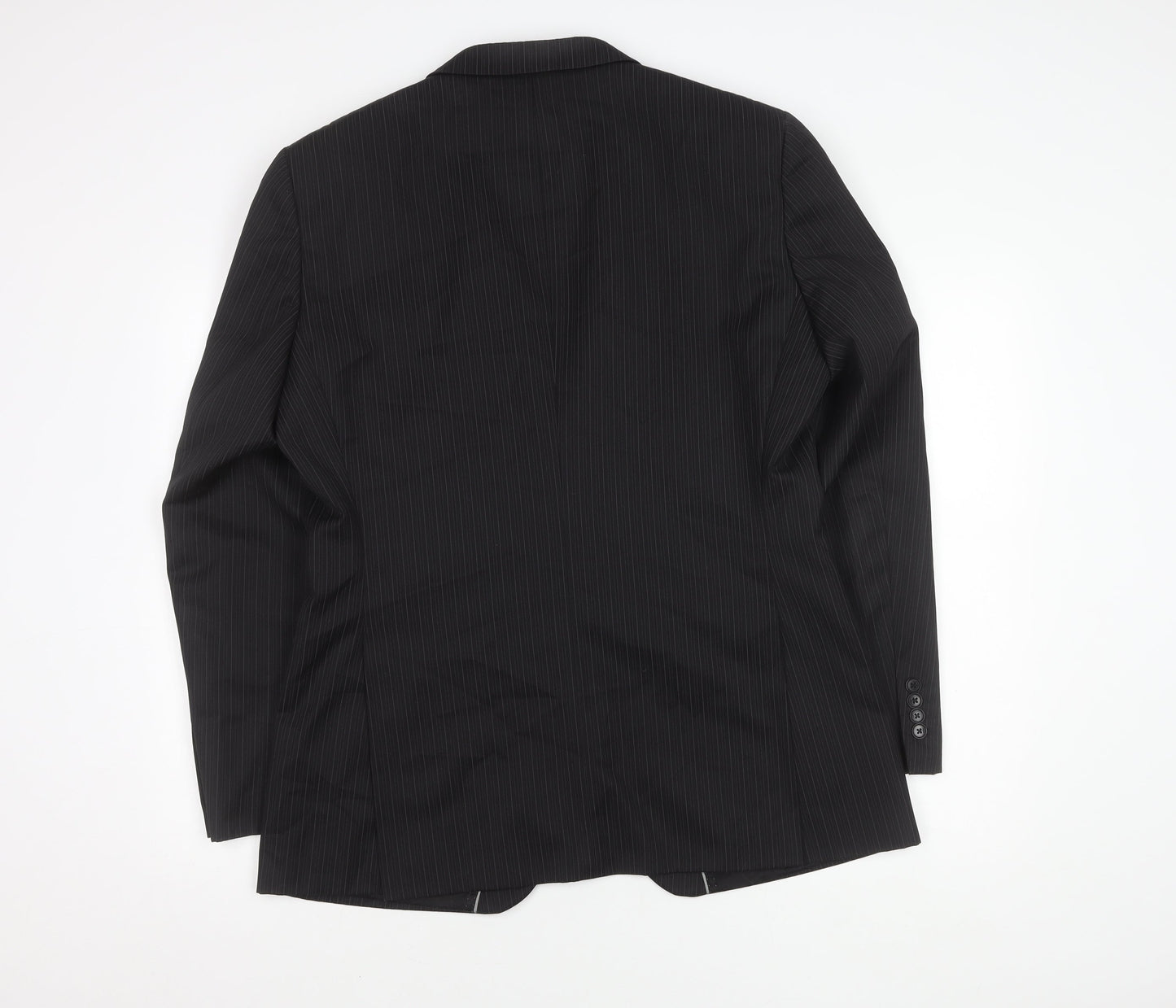 Next Men's Black Striped Blazer 42R - Elegant Style