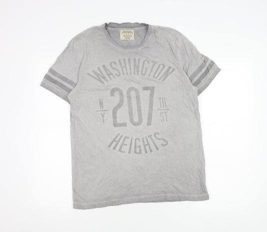 Burton Menswear Men's Grey Graphic T-Shirt, Size M