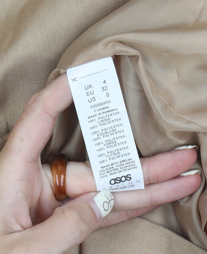Close-up detail of ASOS Women Beige Blazer, size 4, Two-Button