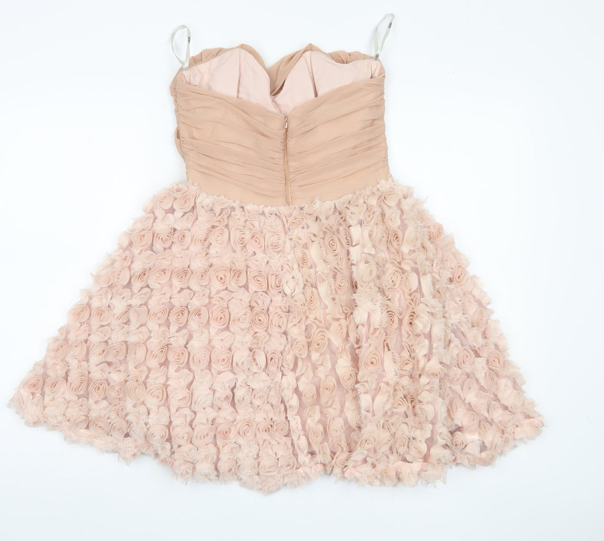 ASOS Women's Pink A-Line Strapless Ruffle Dress