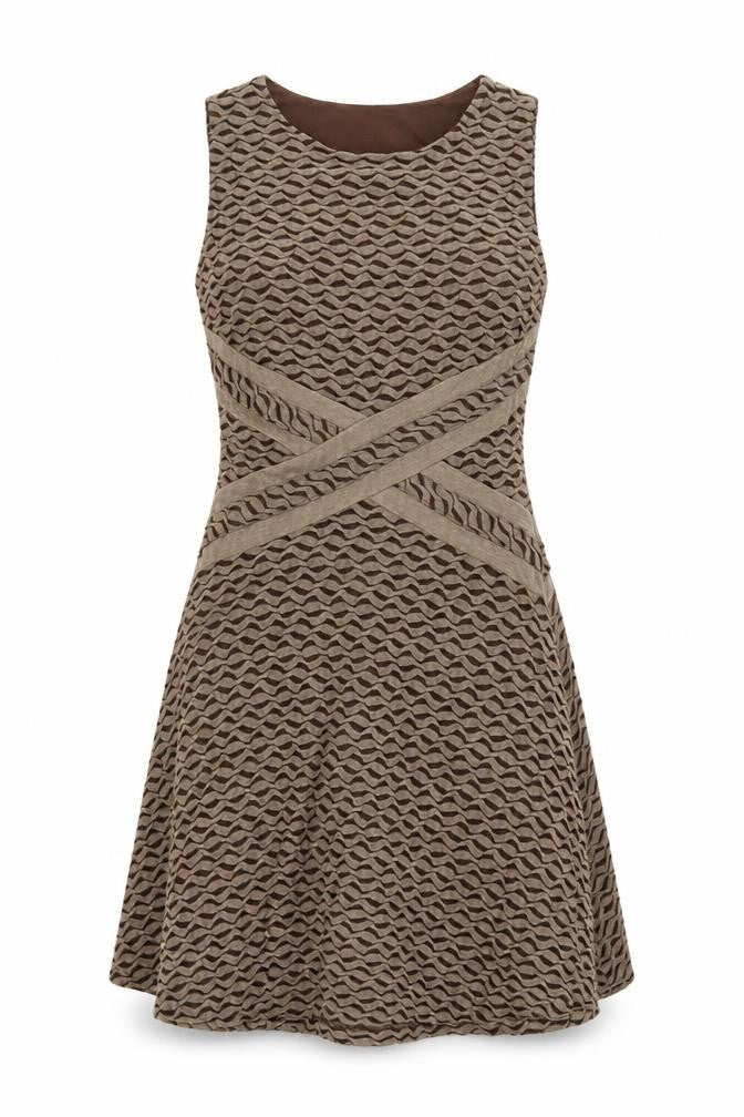 ECI New York Brown Women's Sleeveless A-Line Dress Size 14