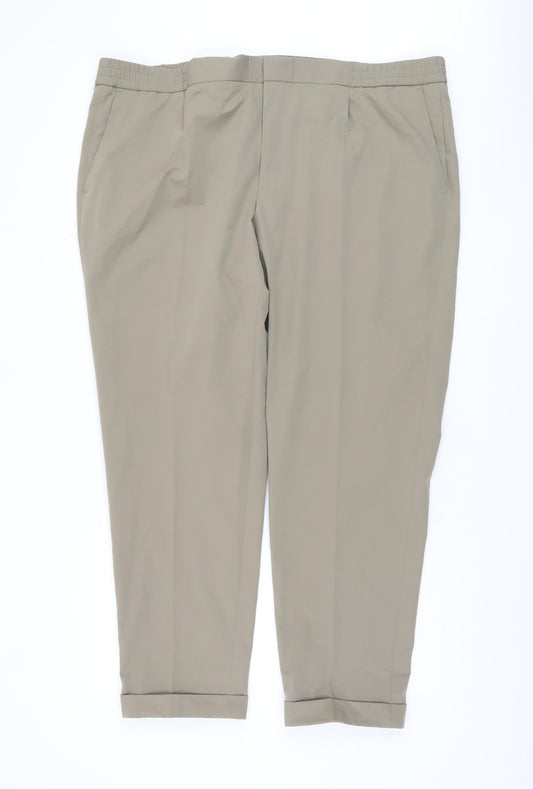 Marks and Spencer Men's Beige Cropped Trousers 3XL