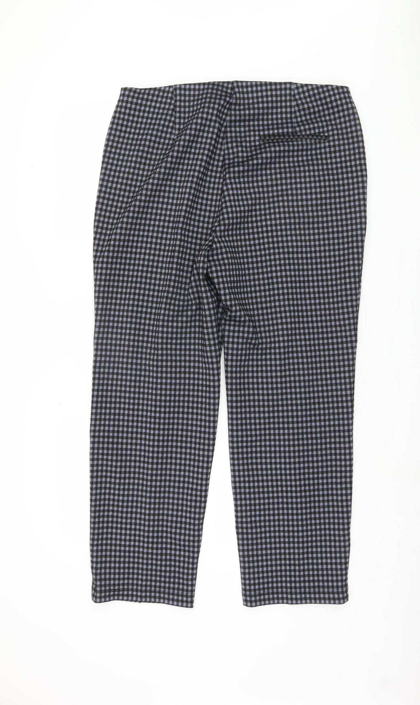 Marks and Spencer Grey Checked Women's Trousers Size 16