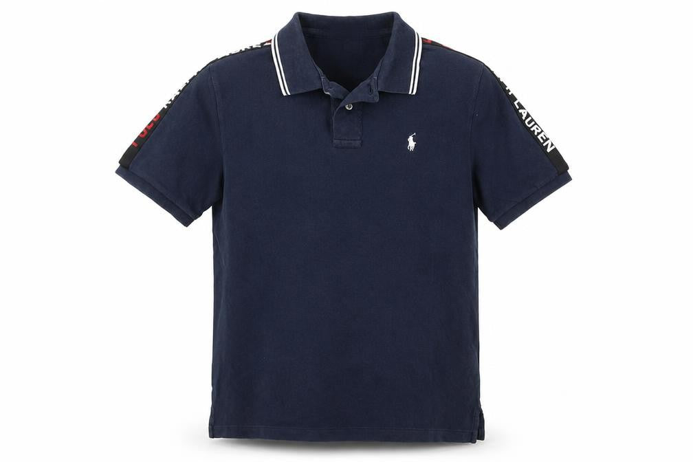 Ralph Lauren Boys Blue Polo Shirt, Size M, Short Sleeve