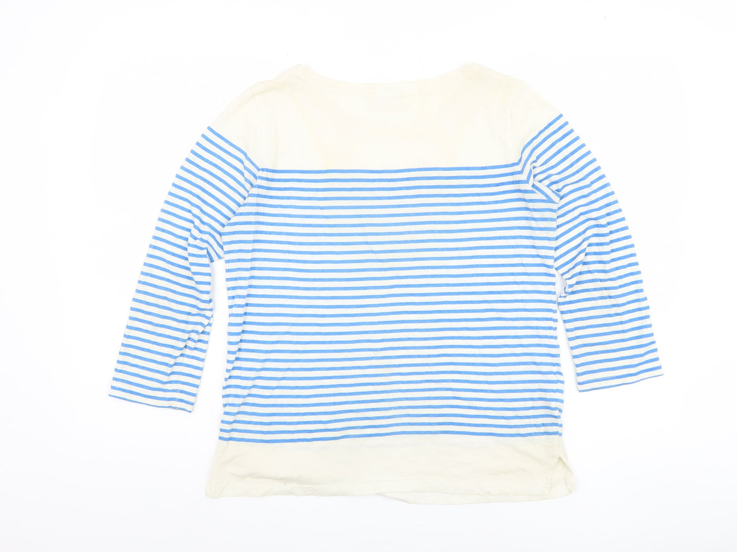 Hush Women's Blue Striped XS T-Shirt with 3/4 Sleeves