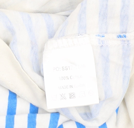 Hush Women's Blue Striped XS T-Shirt with 3/4 Sleeves