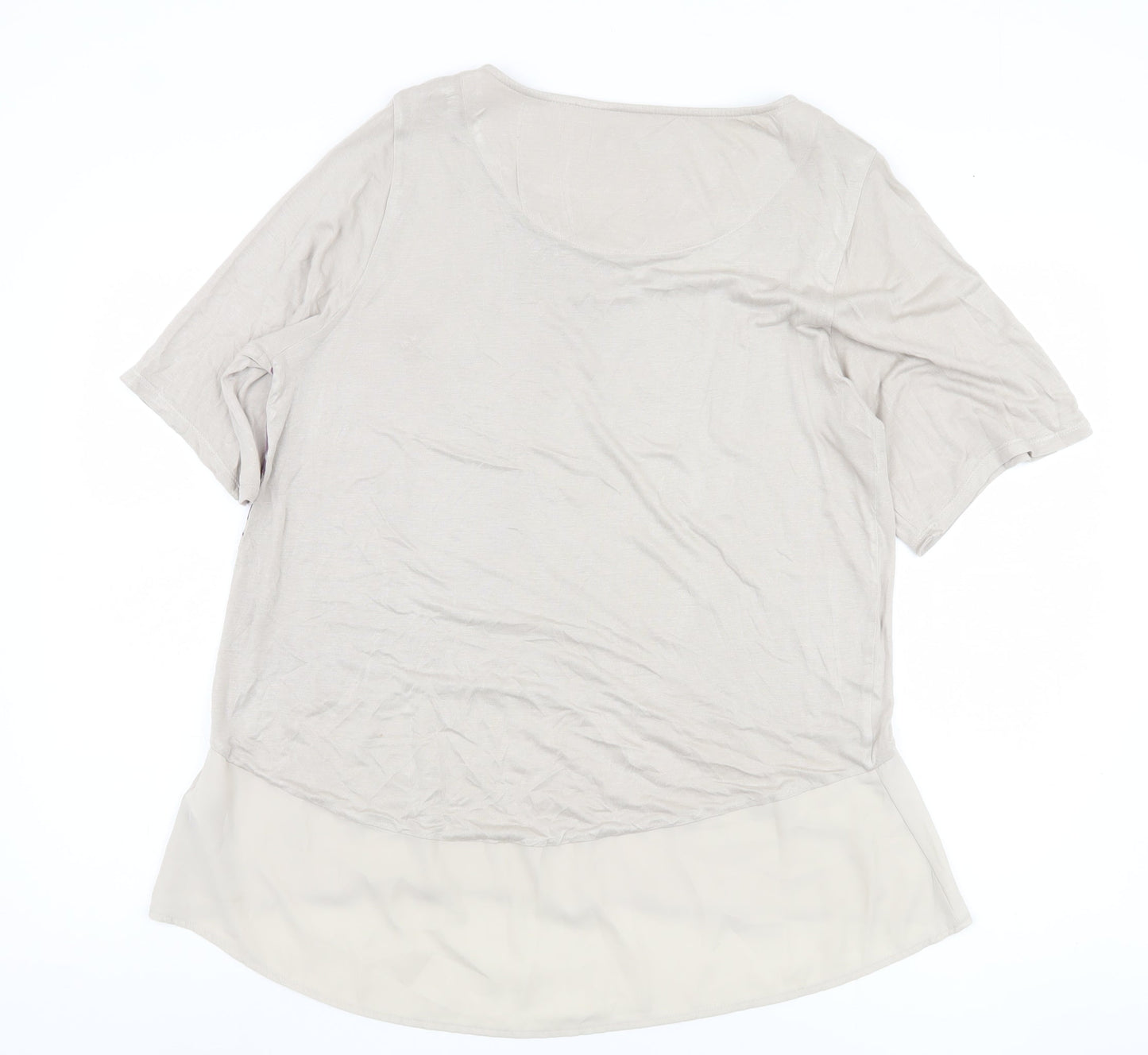 Marks & Spencer Women's Beige Floral T-Shirt Size 16