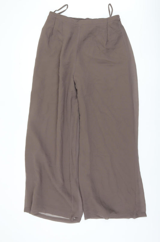 Gray & Osbourn Women's Brown Wide-Leg Trousers Size 18