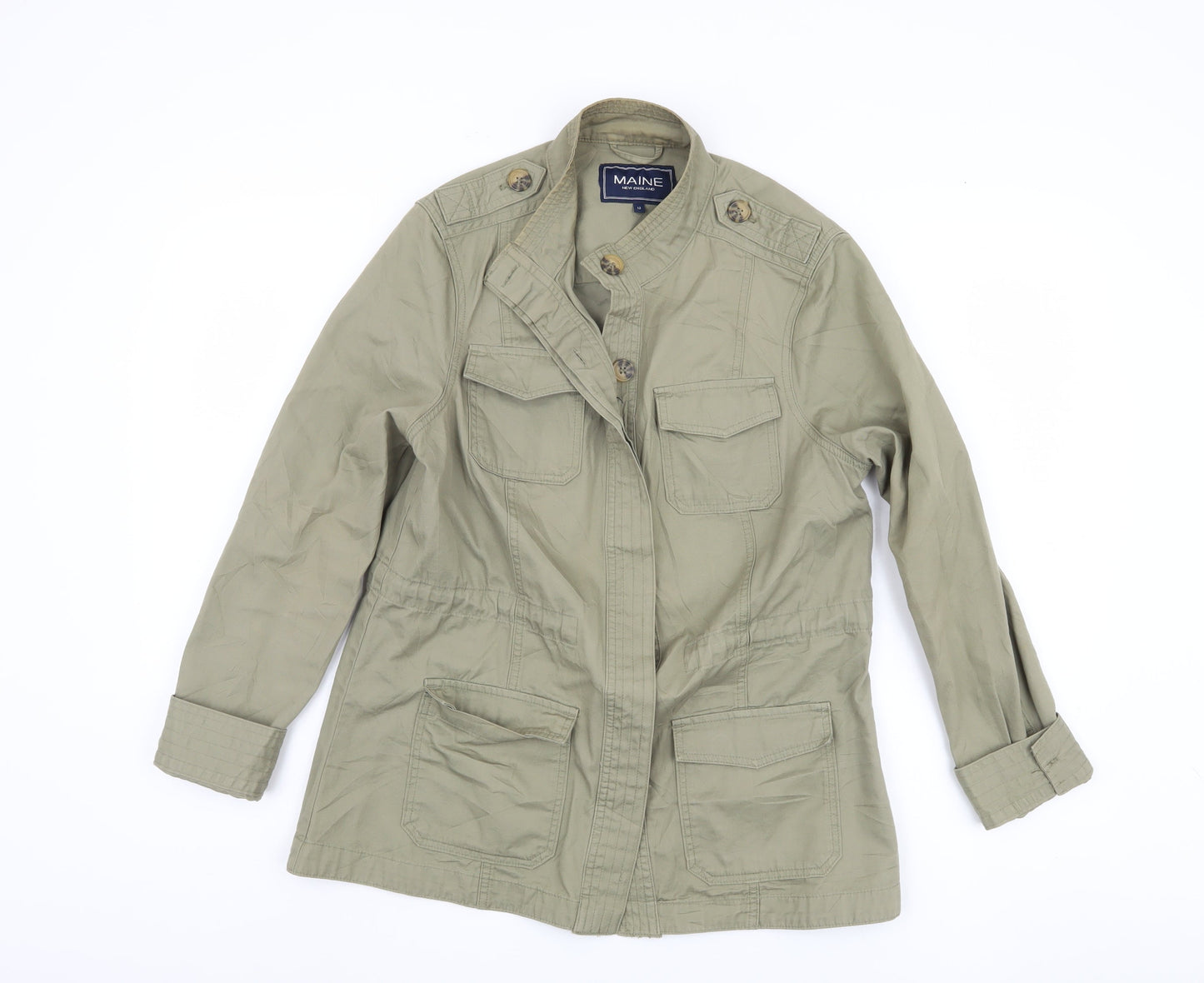 Maine New England Women's Green Military Jacket Size 12