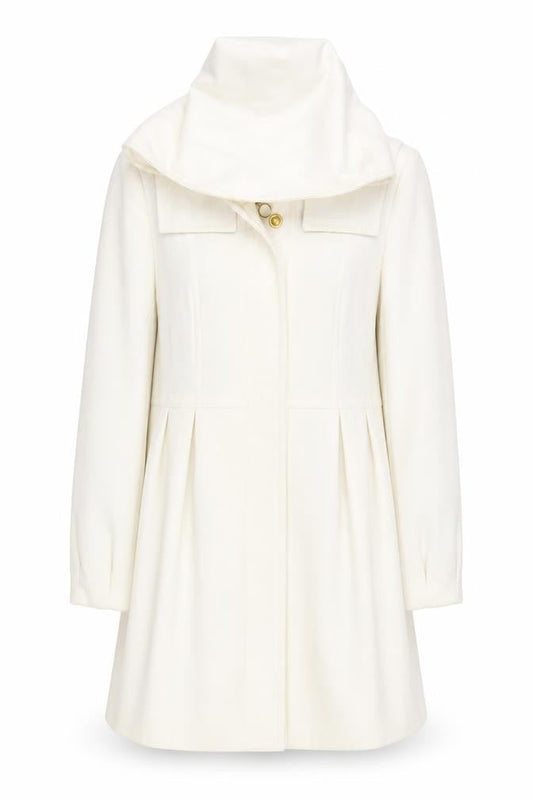 Et Vous Women's White Overcoat, Size 12, Classic Style